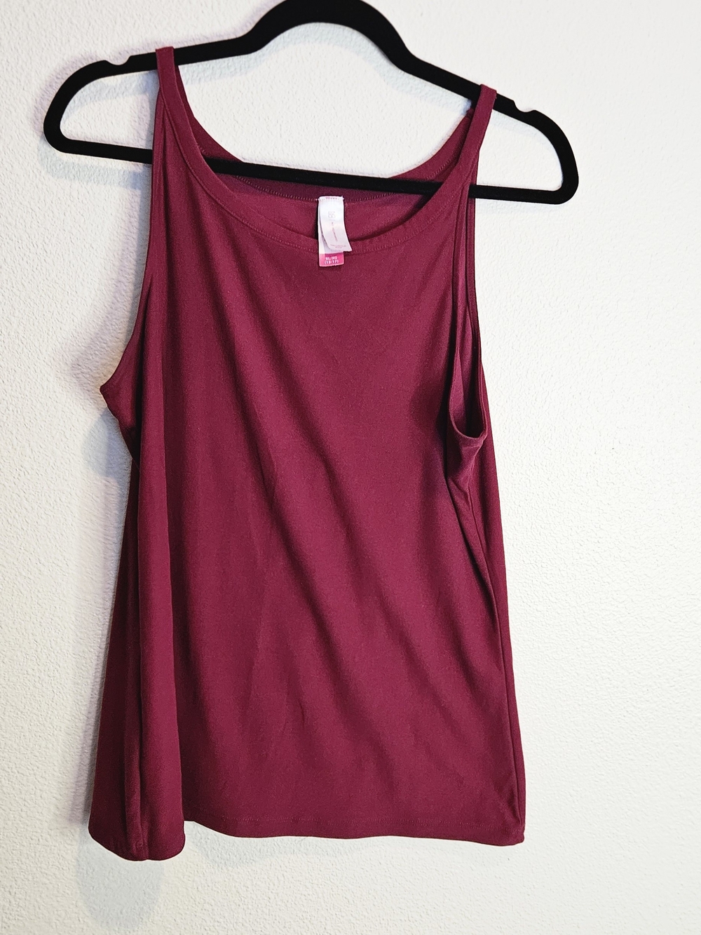 No Boundaries Maroon Burgundy High Scoop Neck Tank Top XL (15-17)